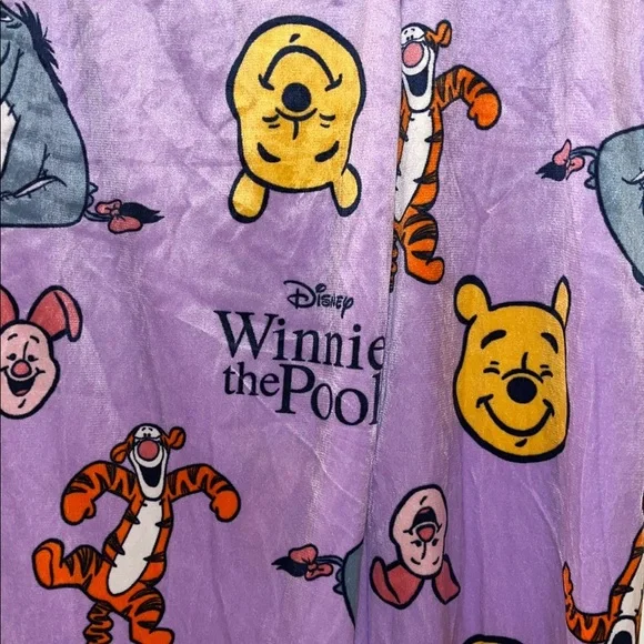 🆕 DISNEY Winnie the Pooh Lounge Pants Pajama Bottoms Purple Size Medium - Picture 6 of 11